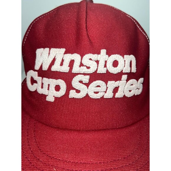 Vintage Winston Cup Series Hat Cap Snap Back Mens Red White NASCAR Racing 80s - Picture 3 of 8